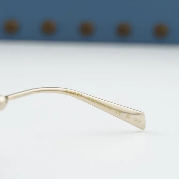 Gucci GG1922S 003 Oval Sunglasses - Endura Gold with White Pearl/Brown - Picture 8 of 12